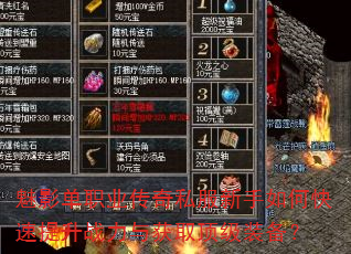 魅影单职业传奇私服新手如何快速提升战力与获取顶级装备? 魅影单职业传奇私服新手如何快速提升战力与获取顶级装备?